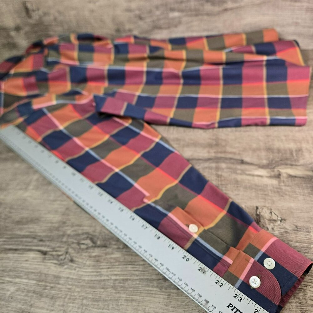 Orvis Mens Wrinkle-Free Madras Plaid Button-Down Shirt XL Vibrant Multicolor - Picture 9 of 12